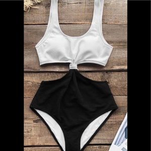 Black and white cutout one piece